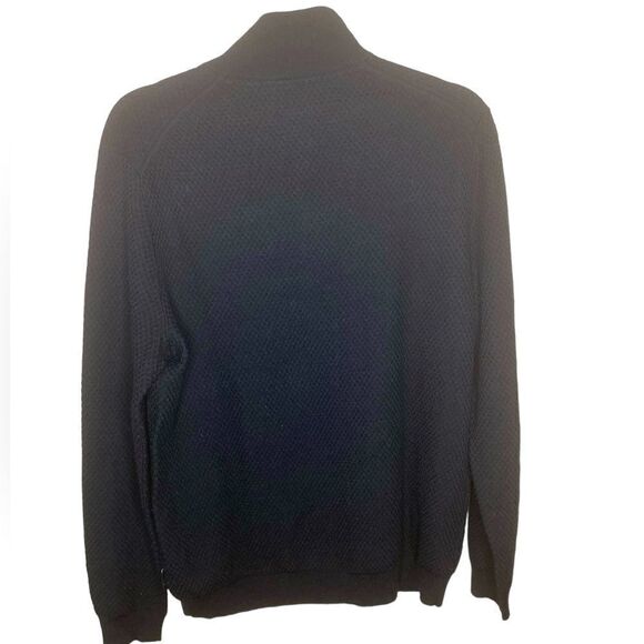 Ted Baker London Men’s Sz 5 XL Black Textured 1/4 Quarter Zip Tunnel Sweater - Picture 4 of 5